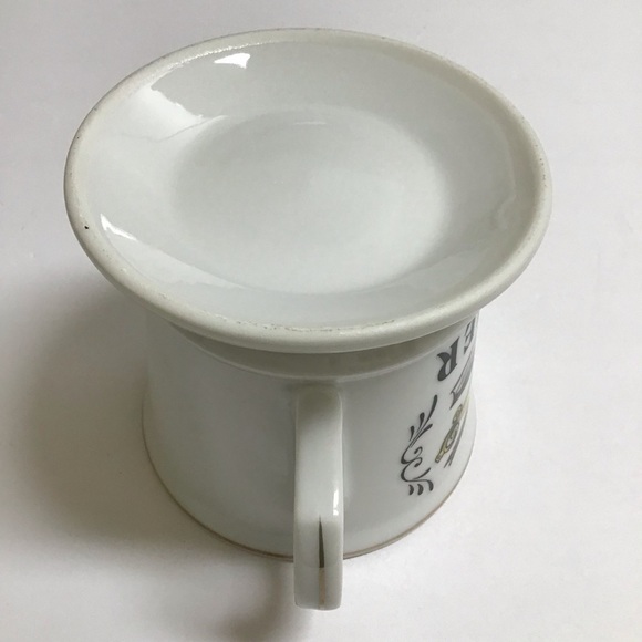 Vintage Porcelain Coffee Mug TEACHER Knobler Japan MCM Tea Desk Pencil Cup Gold - Picture 6 of 15